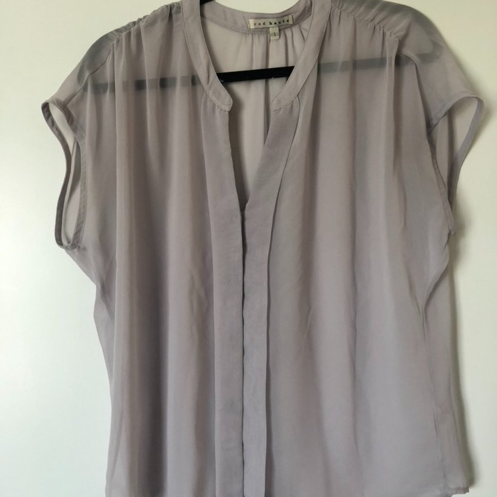Red Haute Silver Button Down Top
